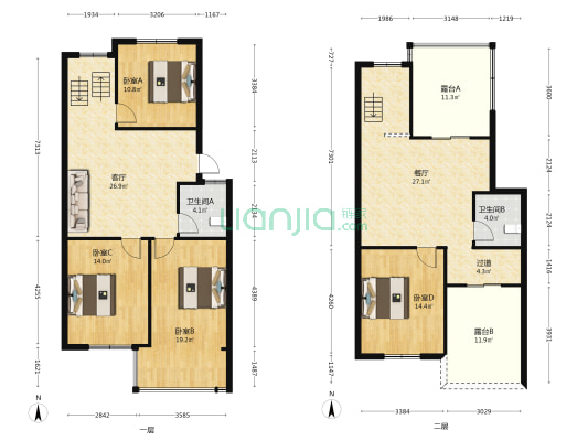 锦绣嘉园东苑 4室2厅2卫 135平方