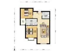 精装修，全屋全友家具，南向居室，全天采光-涿州香邑溪谷户型图