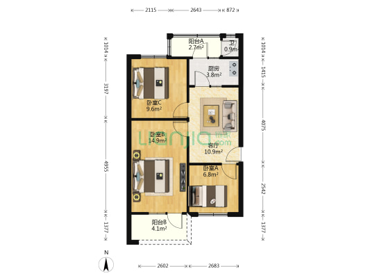 三圣街24号 3室1厅1卫 72平方