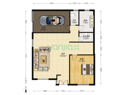 康乐公寓 1室1厅2卫 235平方