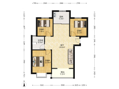 房子南北通透三居，户型方正没有浪费空间-涿州天伦湾一期户型图