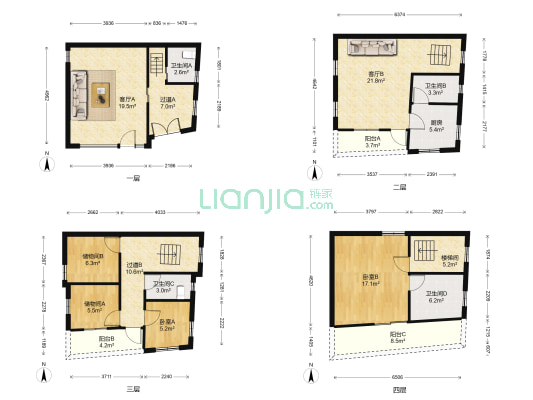 西堤路 2室2厅4卫 124平方