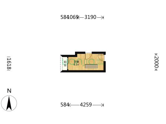 万科米酷 1室0厅0卫 13平方