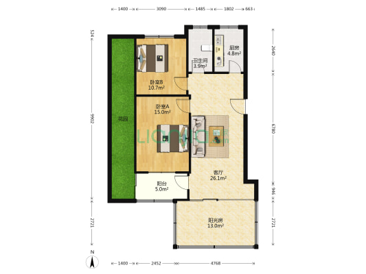通关坊 2室1厅1卫 70平方
