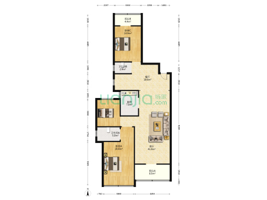 蓝湖水岸 3室2厅2卫 137平方