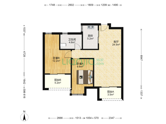 宋都南郡国际北区 2室1厅1卫 89平方