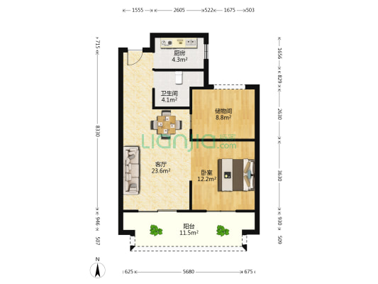 佳源英伦都市东区 1室1厅1卫 71平方
