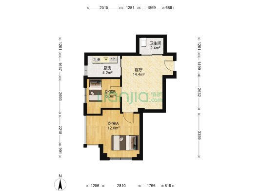 兴旺楼 2室1厅1卫 67平方