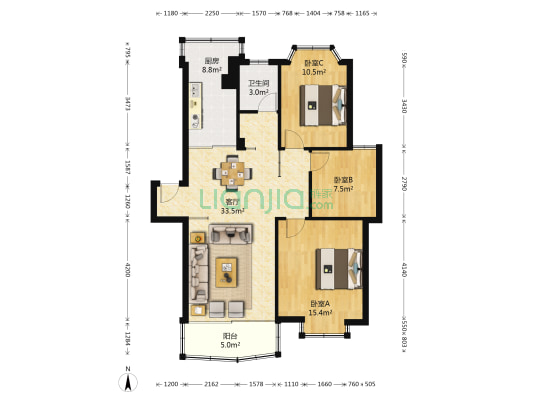 四季华庭 3室1厅1卫 99平方
