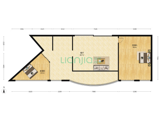 金沙商务大厦 2室1厅0卫 239平方
