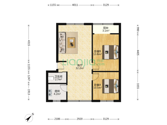 水务局家属院 2室1厅1卫 78平方
