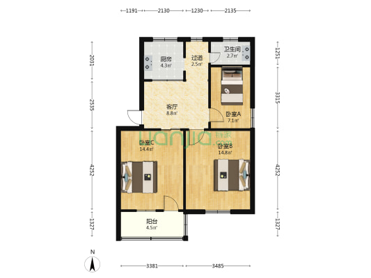 宁中巷 3室1厅1卫 70平方
