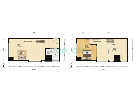 宝龙珑庭 1室1厅1卫 59平方