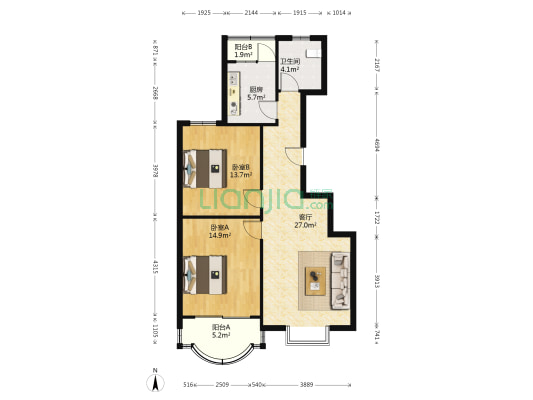 西荡苑桃苑 2室1厅1卫 100平方