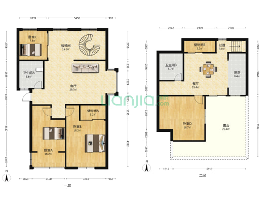 碧水南苑东区 4室2厅2卫 163平方