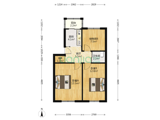省农科院住宅小区 2室1厅1卫 72平方
