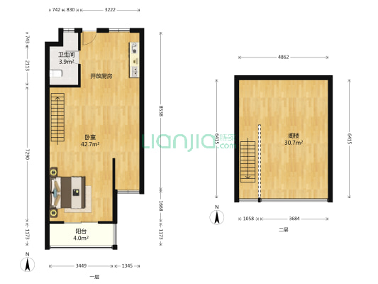 万盛园 1室0厅1卫 63平方