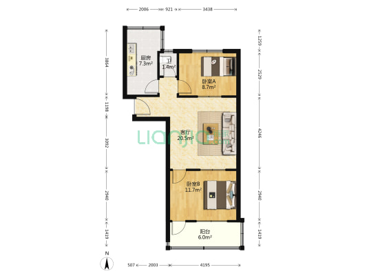 范家胡同小区 2室1厅1卫 62平方