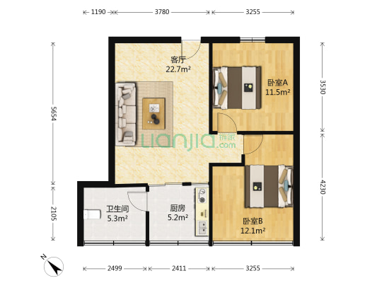 崇果寺水巷32号 2室1厅1卫 74平方