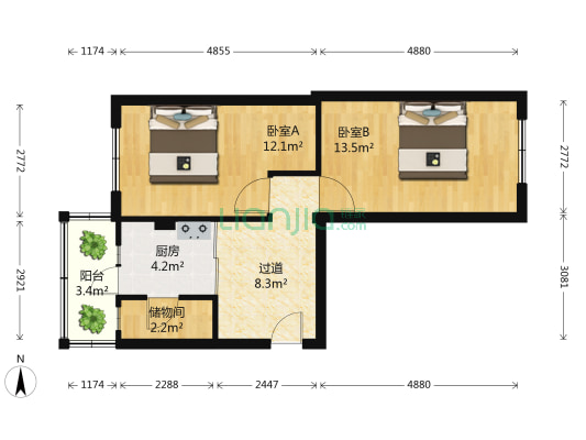 慎德小区  2室0厅0卫 61平方