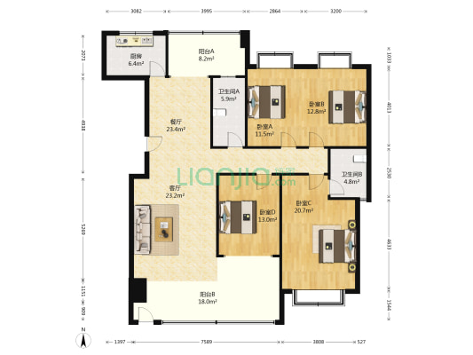 迎新佳苑 4室2厅2卫 177平方