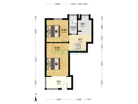 箍桶巷43号 2室1厅1卫 49平方