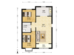 新干线经典两居户型，南北通透大两居。-涿州高铁新干线户型图