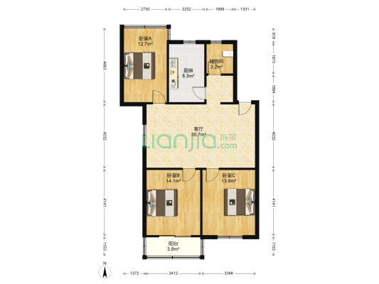 新吴楼 3室1厅0卫 102平方