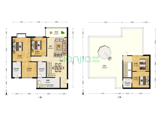 翠湖新城南区 4室1厅3卫 140平方