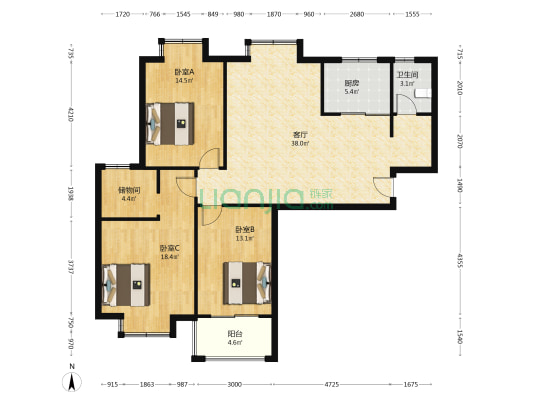 八斗路 3室1厅1卫 123平方
