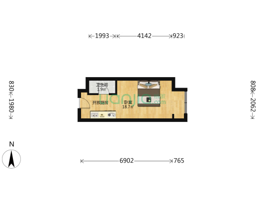 大华非凡御 1室0厅1卫 30平方