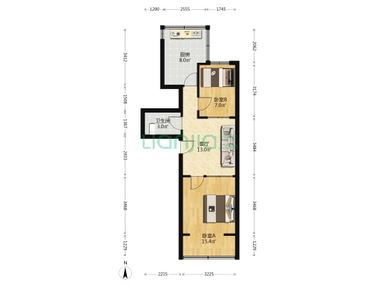 向善街 2室1厅1卫 57平方