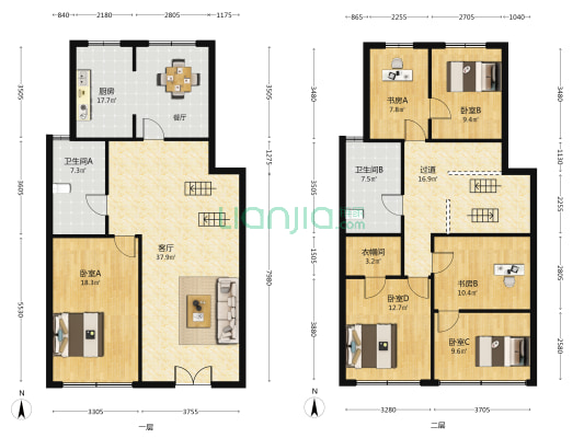塔南巷28号 6室1厅2卫 192平方