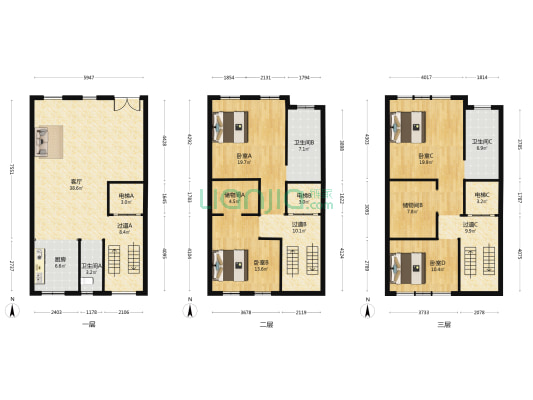 中惠·睿元 4室1厅3卫 133平方
