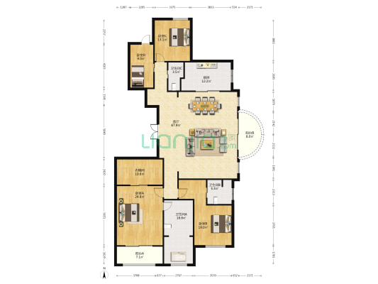 庆春御府 4室1厅3卫 253平方