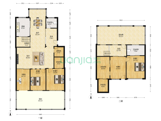 越溪梅园 5室2厅2卫 137平方