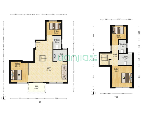 融创·惠山映 4室1厅3卫 138平方