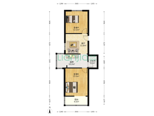 青年一巷散盘 2室1厅1卫 71平方