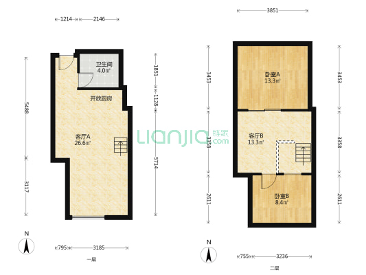 碧桂园联合广场 2室2厅1卫 50平方