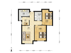 涿州东站，鸿坤理想湾全阳大两居室，次卧大窗户采光好-涿州鸿坤理想湾南区户型图