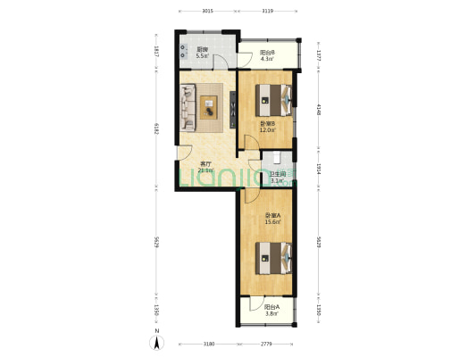 甘肃联合大学家属院 2室1厅1卫 85平方