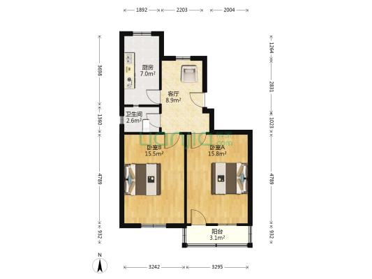 玻纤路新村 2室1厅1卫 63平方