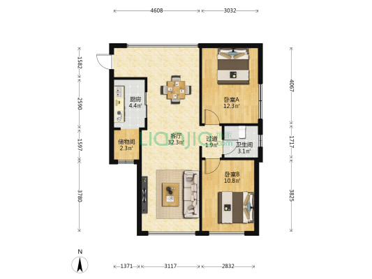 逸龙广场 2室1厅1卫 82平方