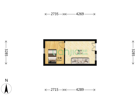 北正路五巷6号 1室1厅0卫 104平方