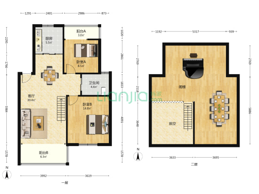 玲珑湾花园 2室1厅1卫 73平方