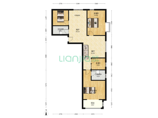 紫勋雍邸 4室2厅2卫 122平方