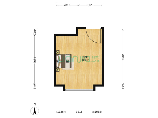 淮塔地铁商务区 1室0厅0卫 60平方