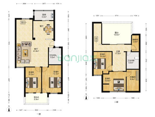 正祥万升小区东区 4室1厅2卫 143平方