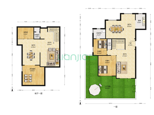 全运村月橘园 3室4厅3卫 135平方