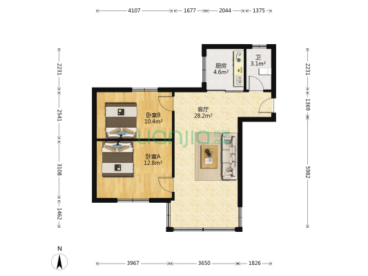 怡景花园(南海) 2室1厅1卫 92平方